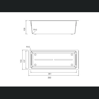 Tas u inox i shpuar Schock 393 x 153 x 109 mm