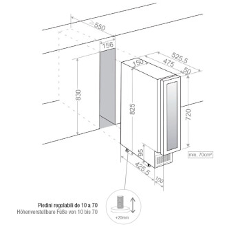 Frigoriferë për verën Pando PVZB 15-9CRR, 9 shishe, 19 l, G